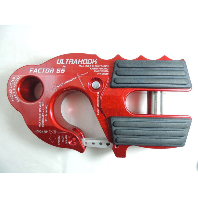 ULTRAHOOK WINCH HOOK WITH SHACKLE MOUNT - RED