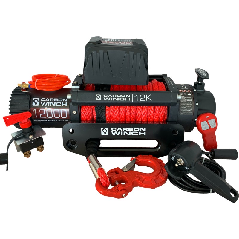 Carbon 12K 12000lb Electric winch with synthetic rope - CW-12K_SD
