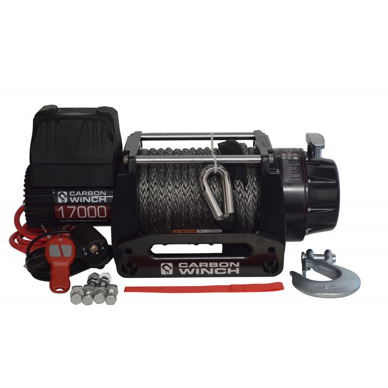Carbon Winch 12V 17000lb Heavy Duty Series winch with synthetic rope - CW-17HD