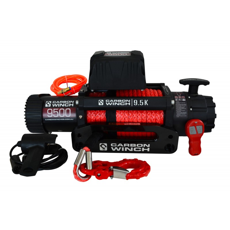 Carbon 9.5K 9500lb High Speed Electric winch with synthetic rope - CW-95P