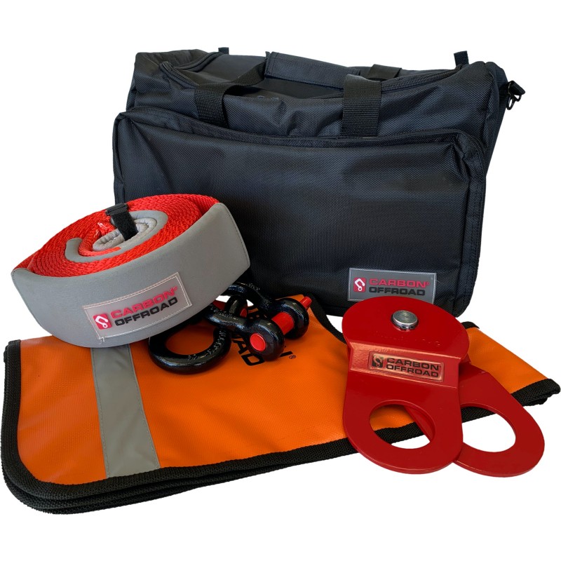 Carbon Offroad Expandable Winch Recovery Kit in Storage bag - CW-WRKIT